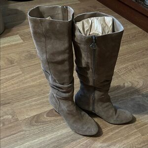 Bettye Muller Taupe Heeled Boots